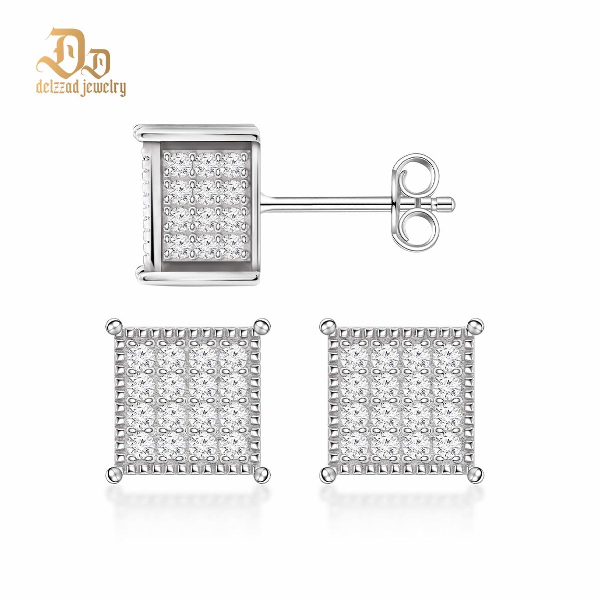 1.7ct Round Hip Hop Iced Out Cubic Earrings D Color Synthetic Moissanite S925 Stud Unisex Earrings