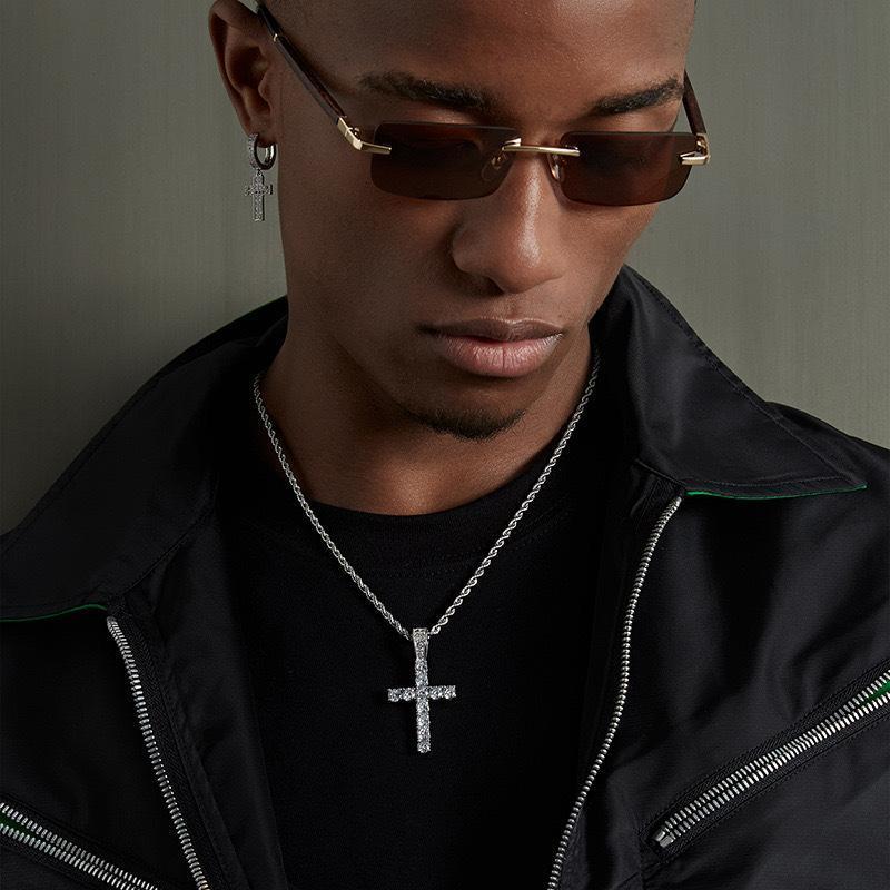 Delzzad Unisex Classic Cross Pendant Necklace Christmas Gifts for Men Women