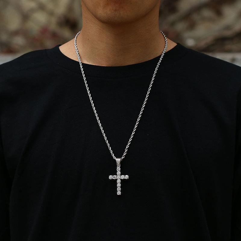 Delzzad Unisex Classic Cross Pendant Necklace Christmas Gifts for Men Women