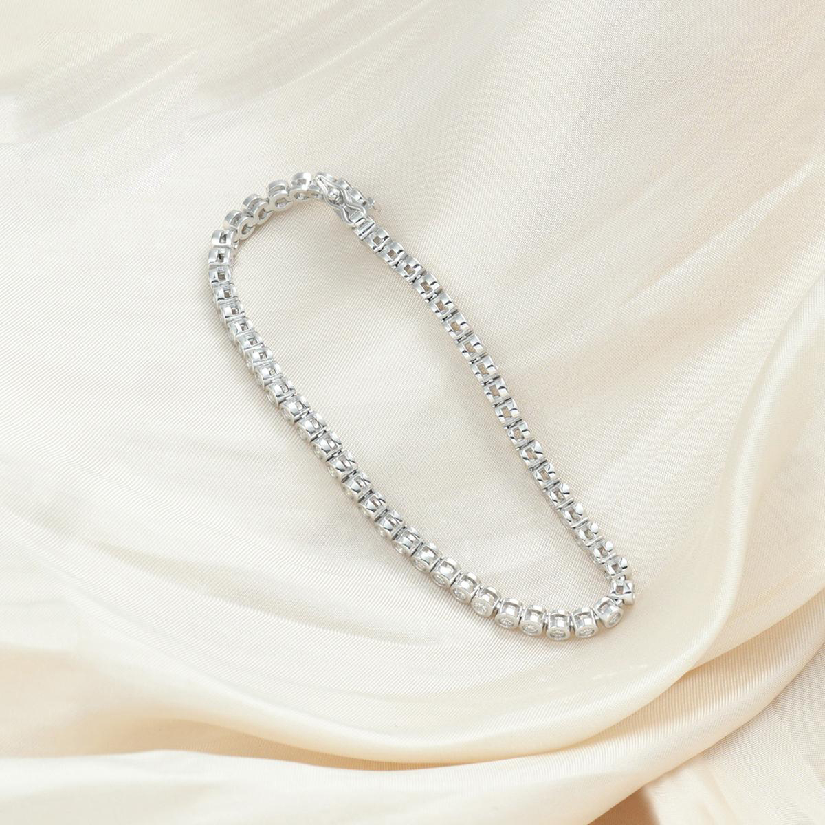 6-8inch and 2-6.5mm Gemstones S925 VVS Synthetic Moissanite Hip Hop Tennis Bracelet