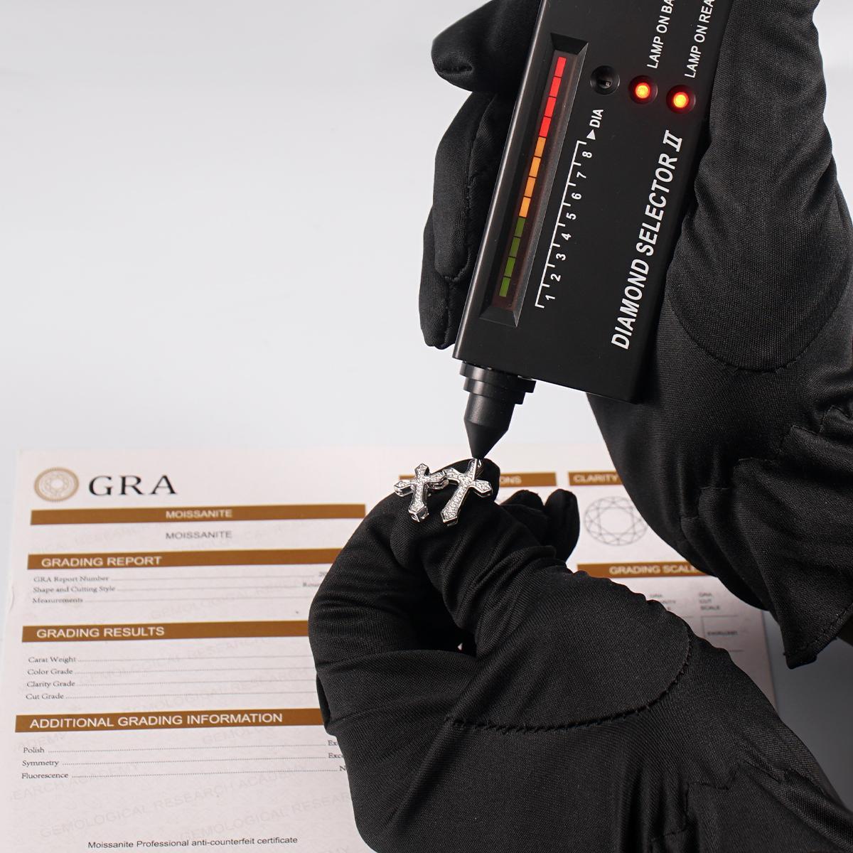 Hip Hop Bling Cross Stud Earrings S925 D Color VVS Synthetic Moissanite Unisex Earrings