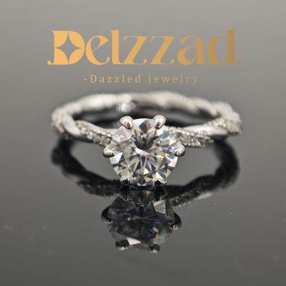 1ct Round Synthetic Moissanite Rope Ring In 925 Sterling Silver