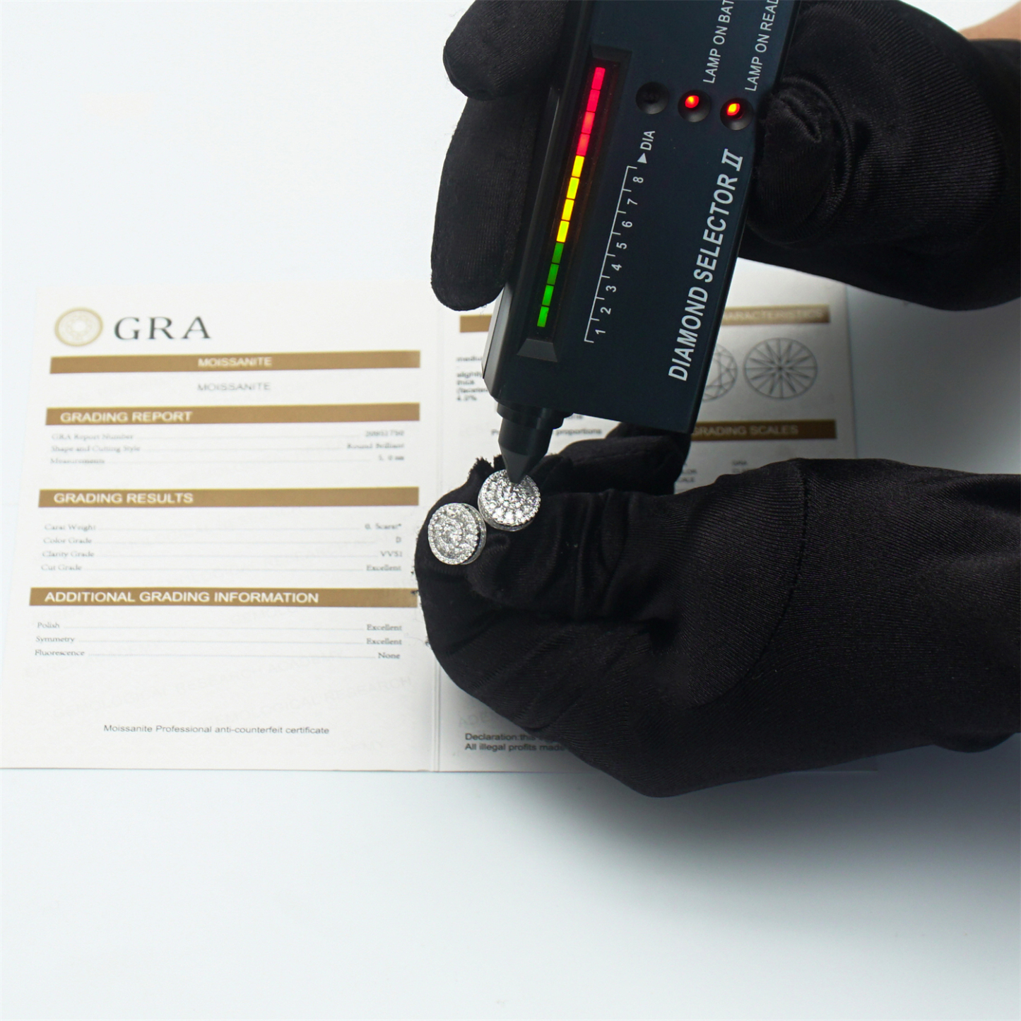 DIAMOLOCK Cluster Shine Stud Earrings 925S & VVS Moissanite