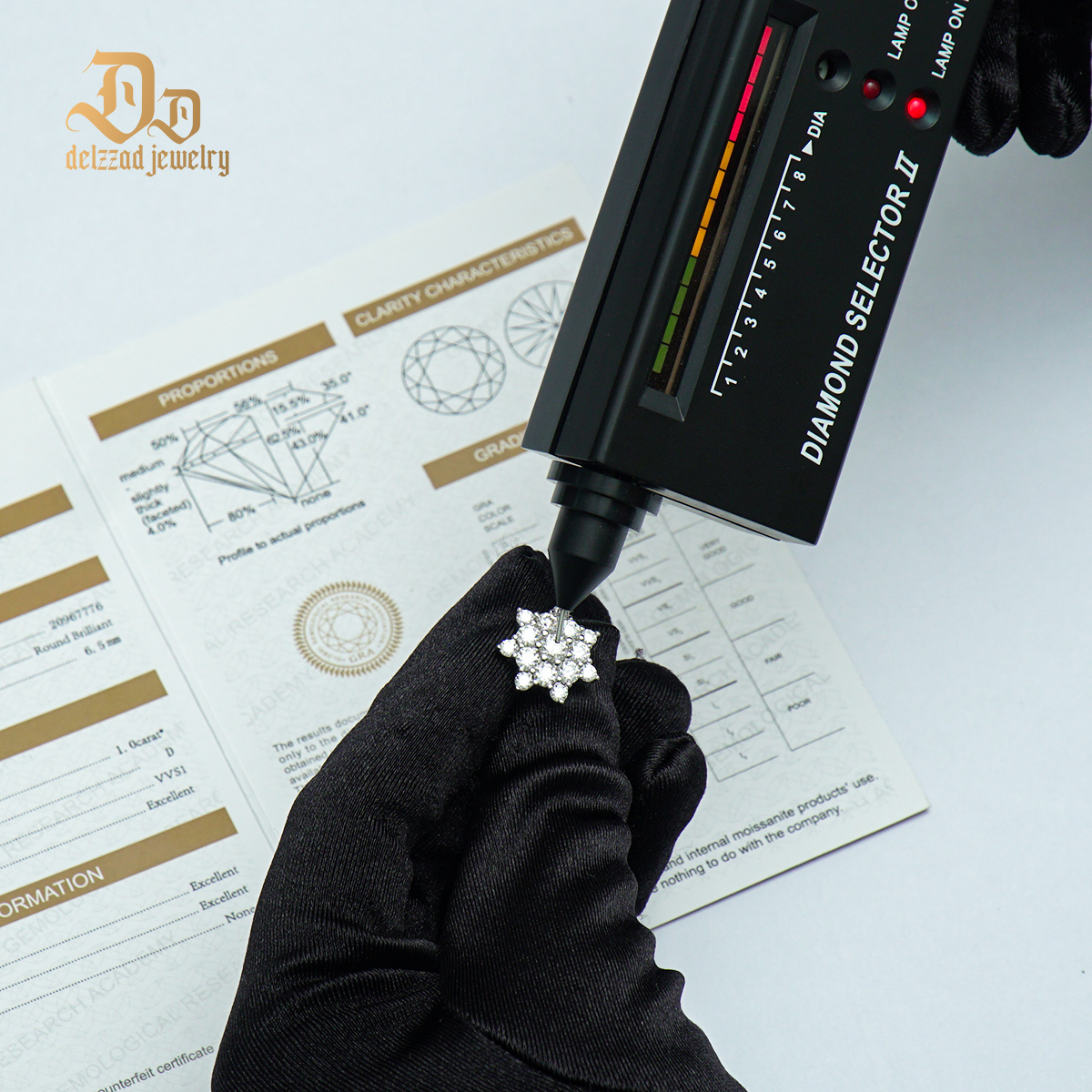 Delzzad S925 Round Synthetic Moissanite Dazzling Star Cluster Studs Earrings Birthday Anniversary Gift Valentine's Day Gifts for Men Women