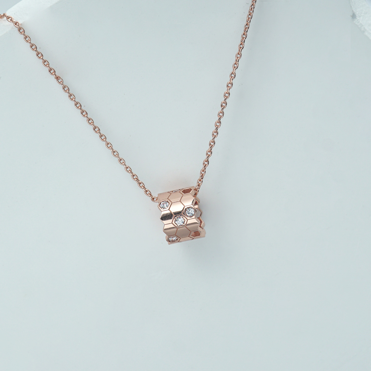 S925 Synthetic Moissanite Brillant Honeycombs Hexagon Necklace Birthday Anniversary Gift