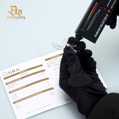 Delzzad S925 15ct Black Synthetic Moissanite Pendant Necklace Perfect St Valentine's Day Gift for Him