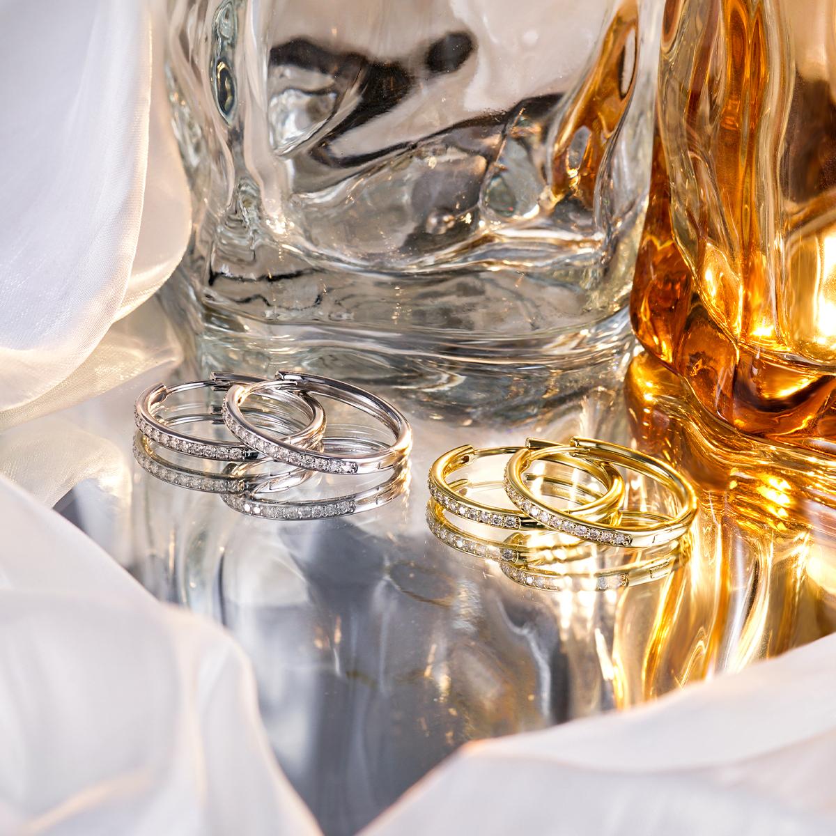 Bling Hoop Earrings Unisex Earrings S925 VVS Synthetic Moissanite