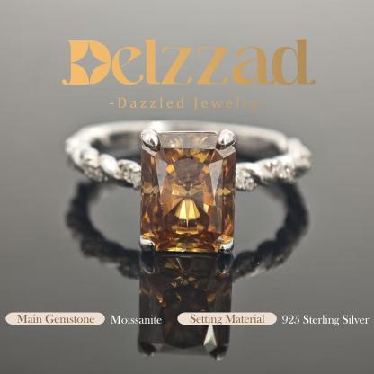 3ct Radiant Synthetic Moissanite Solitaire Twist Band Ring In 925 Sterling Silver