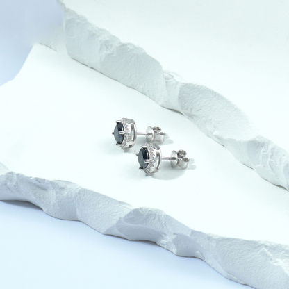 ICEBURST Halo Spark Stud Earrings 925S & VVS Moissanite