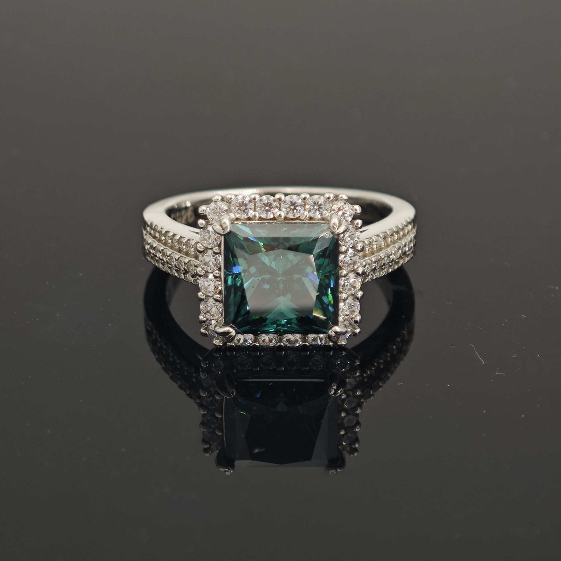 3ct S925 Princess Synthetic Moissanite Halo Ring