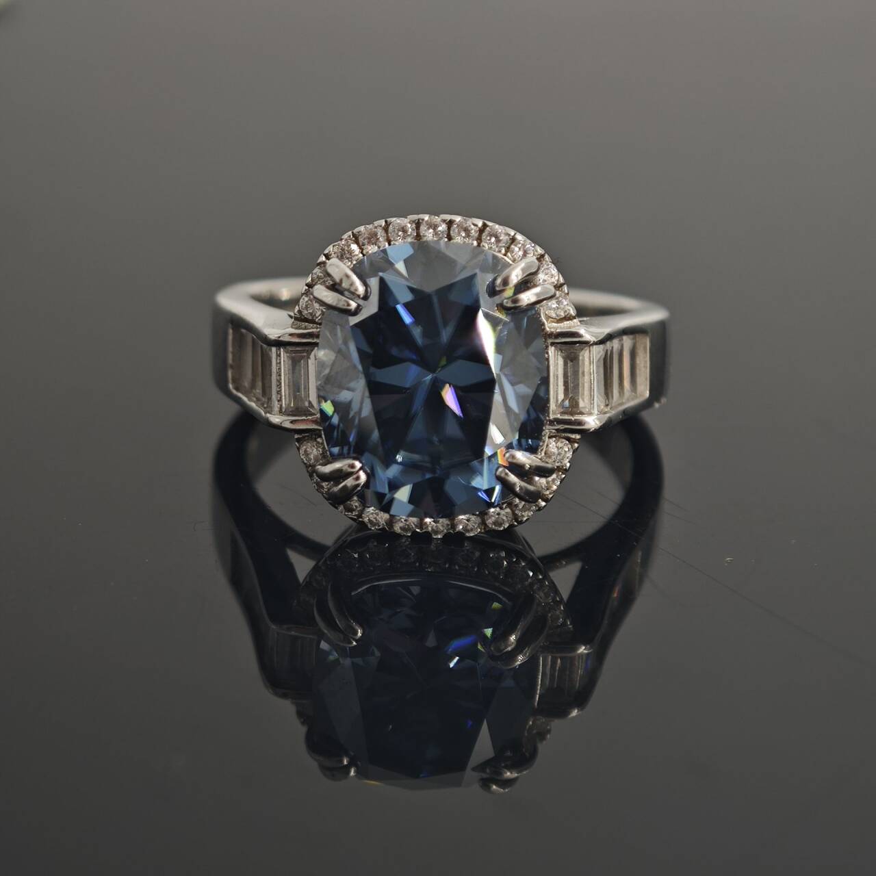 5ct Elongated Cushion Synthetic Moissanite Luxury Ring In 925 Sterling Silver