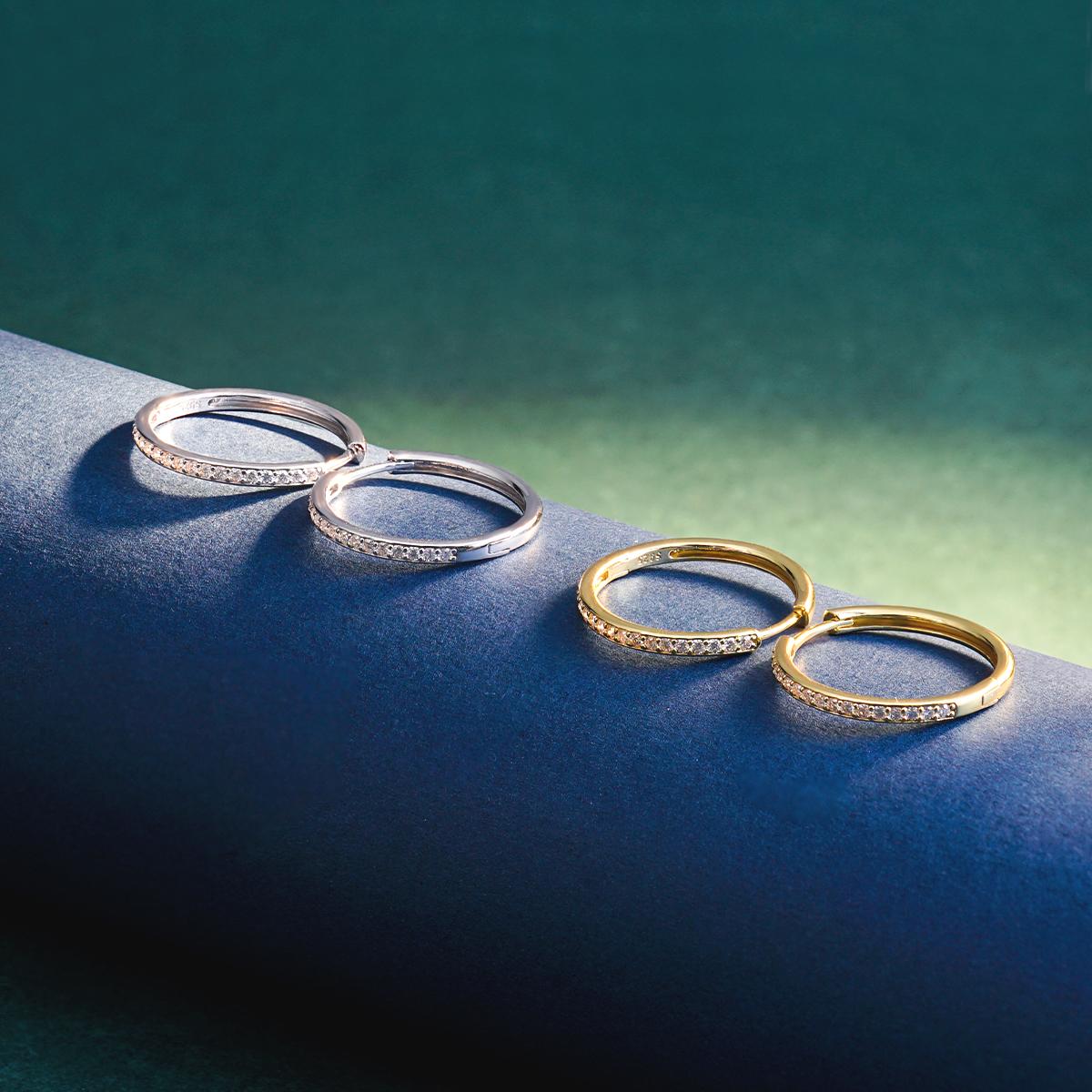 Bling Hoop Earrings Unisex Earrings S925 VVS Synthetic Moissanite