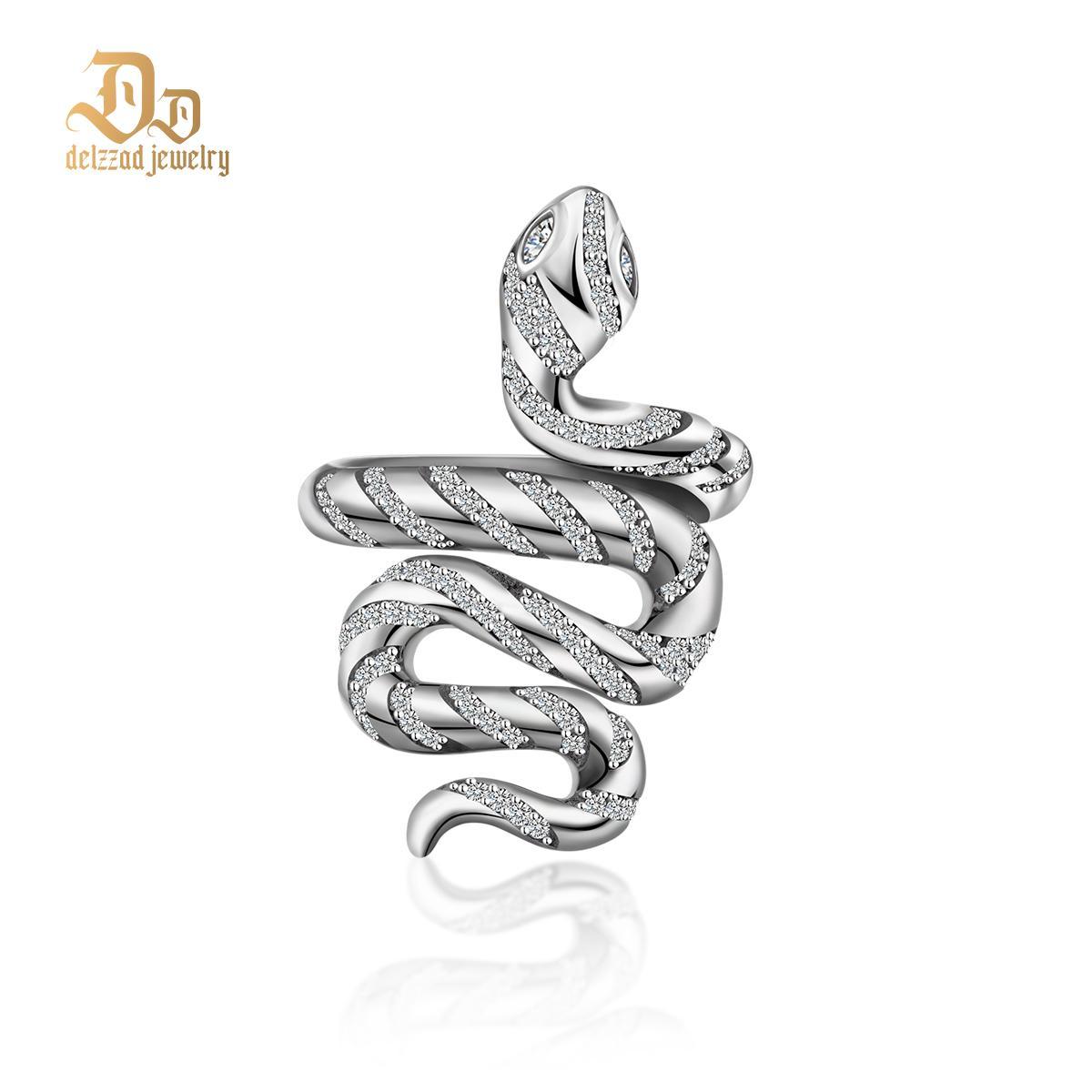 Serpentine Snaked Unisex Ring Moissanite & S925