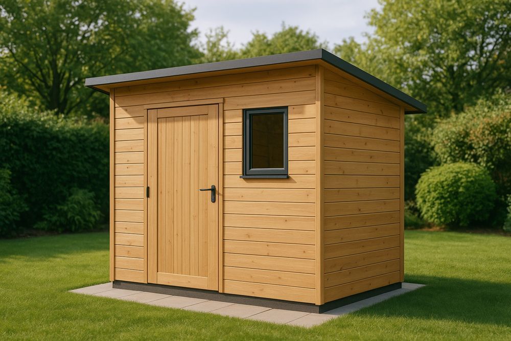 Abri de jardin en bois épicéa avec porte battante et fenêtre 240x180x210 cm