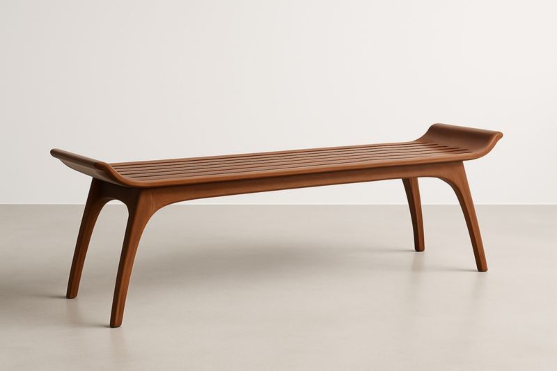 Banc en bois marron 180cm x 40cm x 45cm