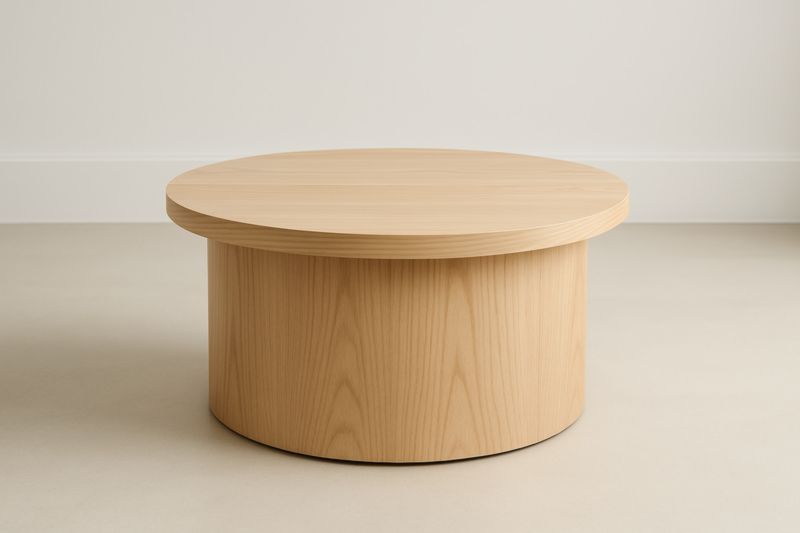 Table basse ronde en bois de frêne