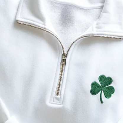  Shamrock Quarter Zip Sweatshirt, St. Patrick's Day Clover Shirt