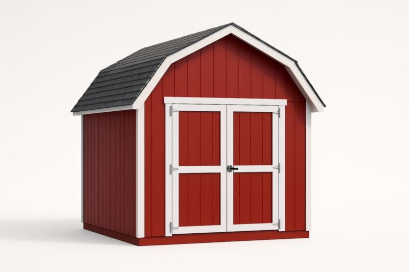 Capanno da Giardino in Legno Verniciato Rosso con Doppie Porte 200x150x240 cm