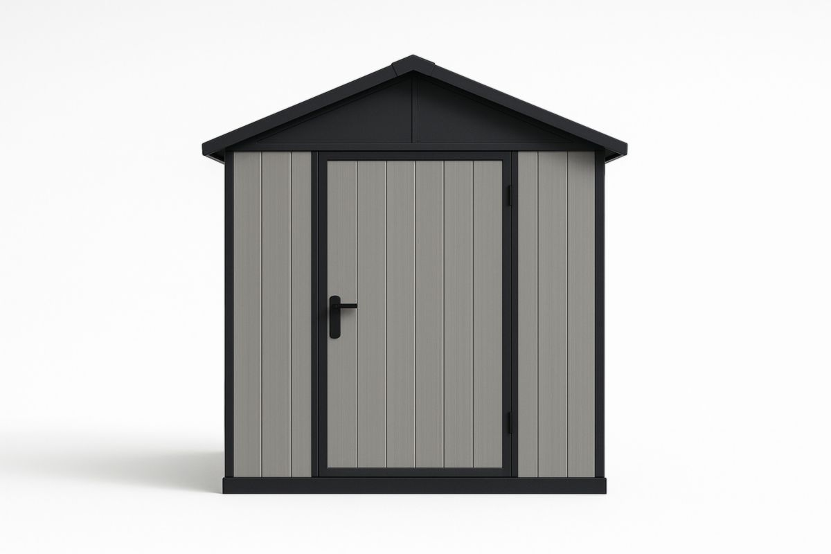 Capanno da Giardino in Resina Grigio/Nero 200x130x195 cm