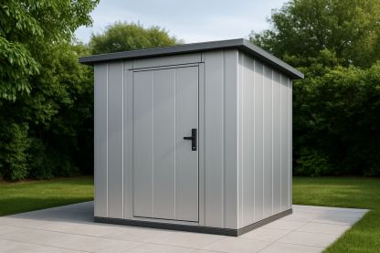 Capanno da Giardino in Acciaio Zincato Grigio 210x180x200 cm