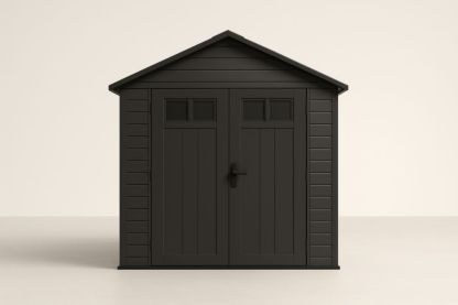 Casetta da giardino in plastica nera in polietilene,  doppia porta