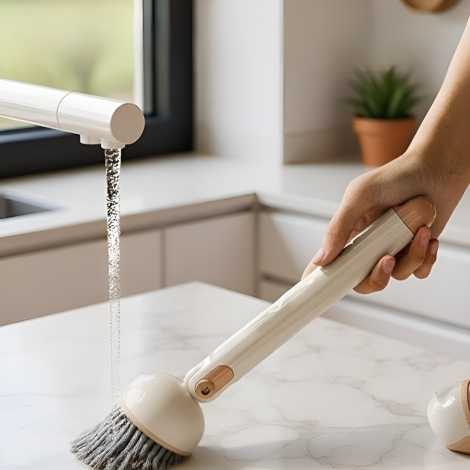 Cepillo resistente para fregar ollas y sartenes en casa