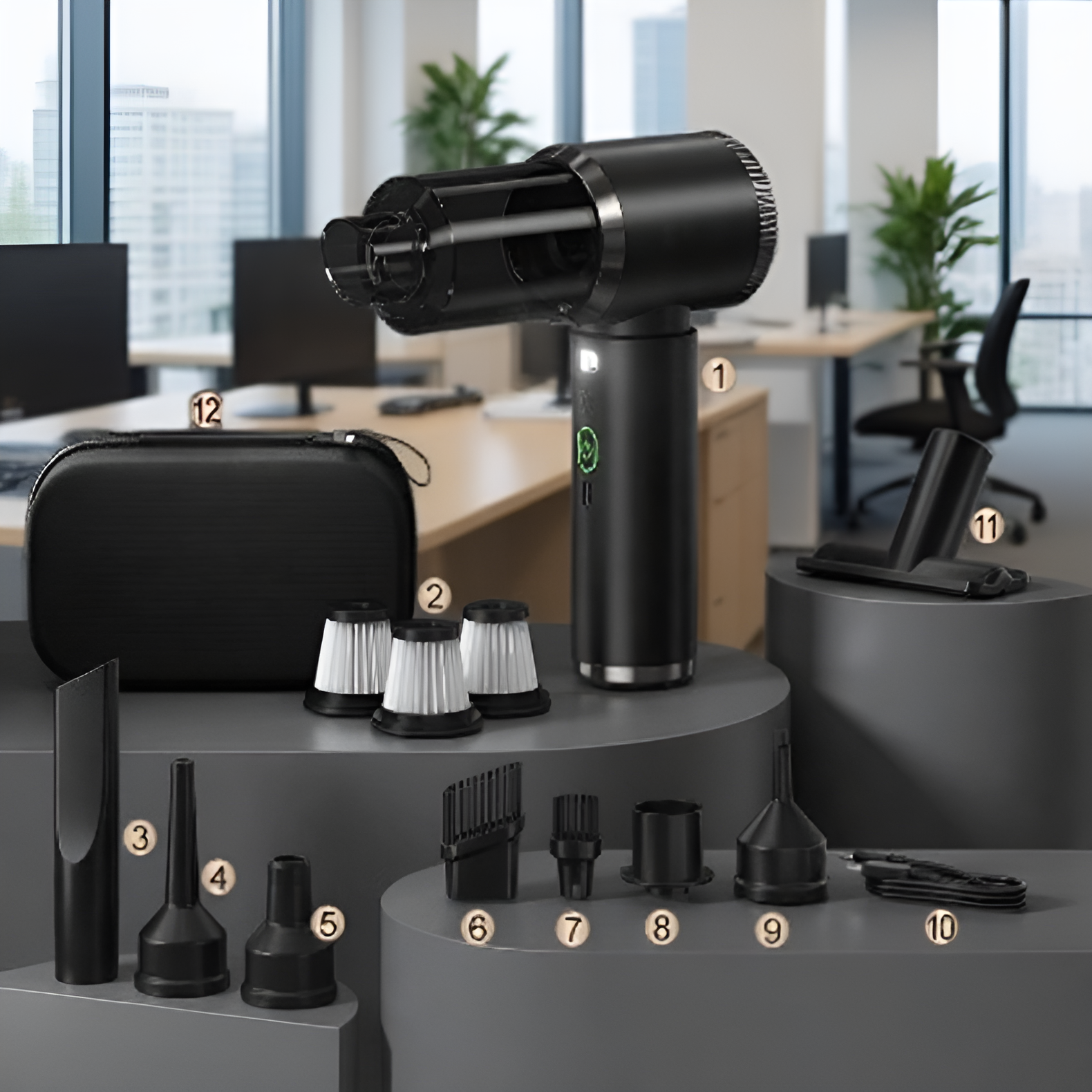 Aspiradora ligera y compacta para limpieza interior de vehículos