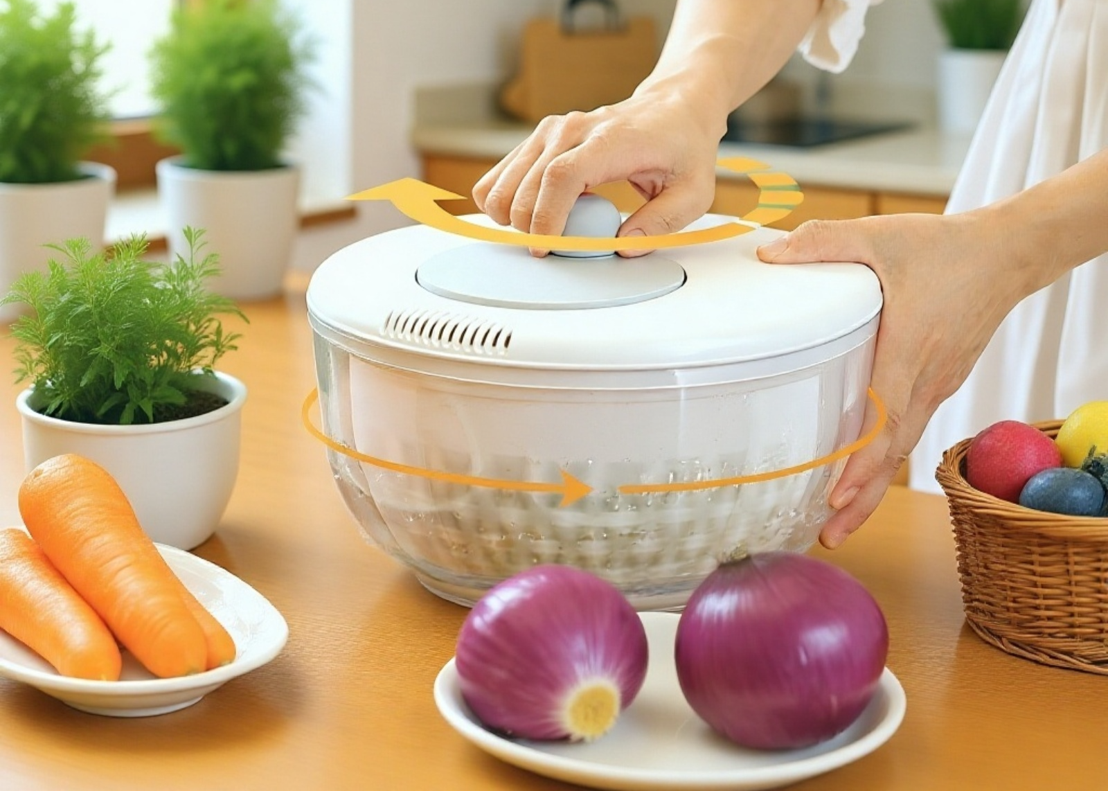 Colador y escurridor de verduras multifuncional