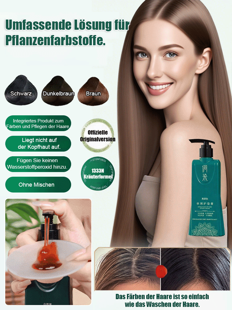 【One-Step White Coverage】Neu verbesserte botanische Farbbehandlung in Einzeldosis🌿 Schluss mit grauen Haaren – Sanft, schnell & natürlich!