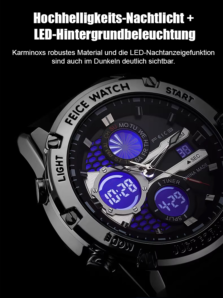 Der radikale Abverkauf aus der Manufaktur! ⌚️✨ – Leuchtende Herren-Quarzuhr mit Dualanzeige – nie wieder Batterien, nie wieder Laden.