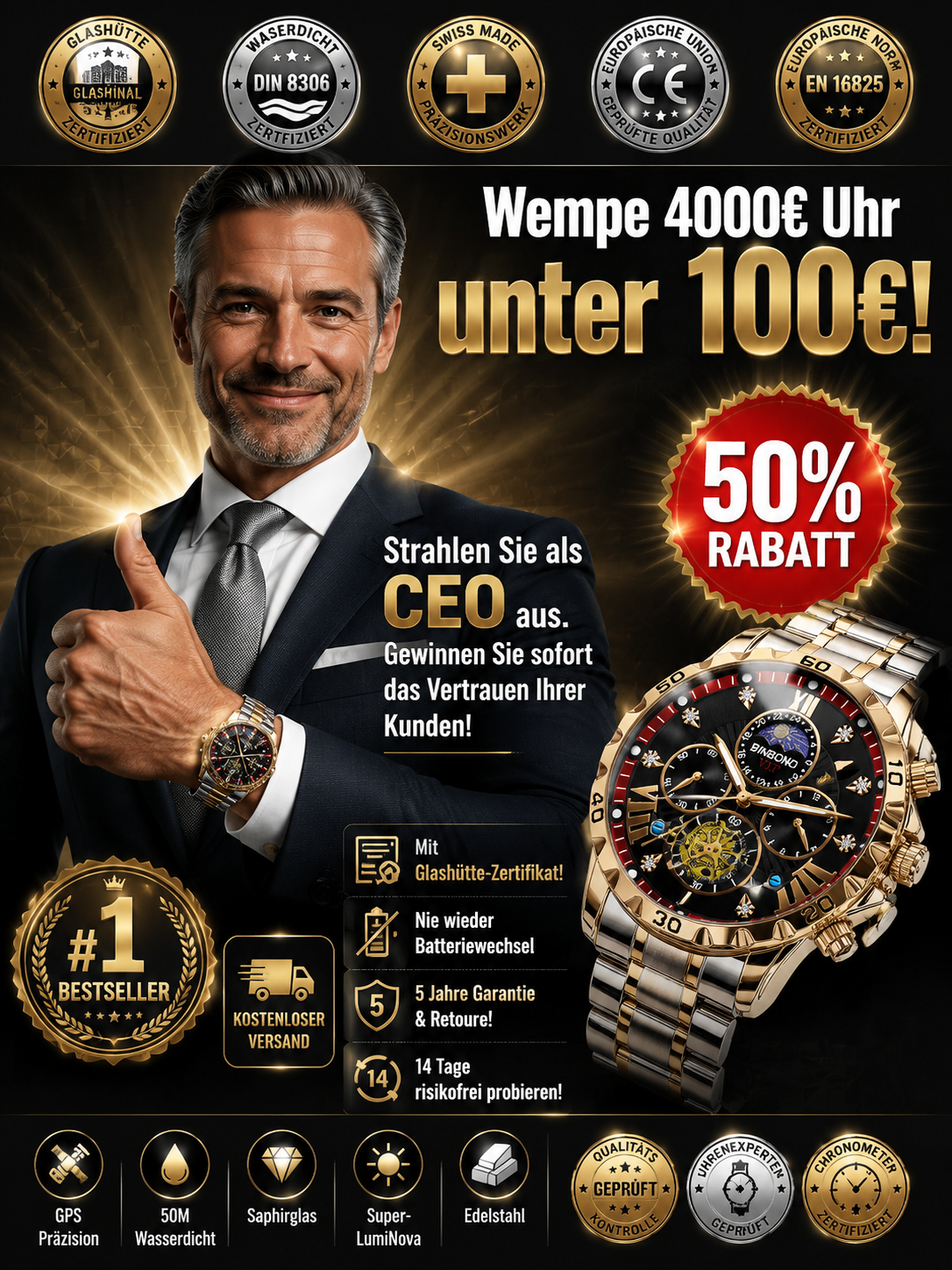Hochwertige Tourbillon Uhr 💎 Schweizer Präzision trifft Luxus-Design！Erleben Sie die perfekte Kombination aus Eleganz und High-Tech