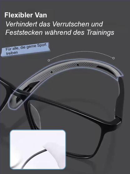 【Die letzte Brille, die Sie jemals brauchen! 👓✨】Multifokus-Farbwechsel-Anti-Blaulicht-HD-Silikon-Sport-Lesebrille