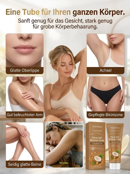 100% natürliche Enthaarungscreme mit Kokosöl✨ Seidenglatte Haut – Ganz ohne Schmerzen!