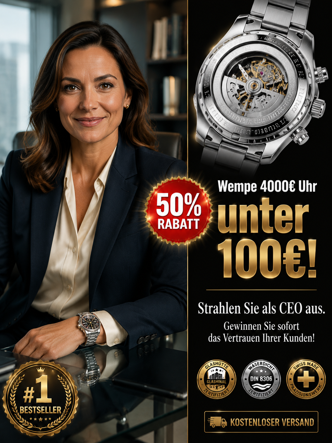 Hochwertige Tourbillon Uhr 💎 Schweizer Präzision trifft Luxus-Design！Erleben Sie die perfekte Kombination aus Eleganz und High-Tech