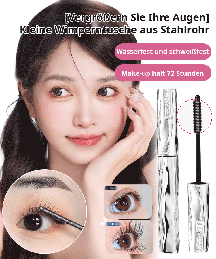 Verabschieden Sie sich von schweren Fake-Lashes! 💖 Wimperntusche mit feinem Bürstenkopf | Wasserfest, langanhaltend, verlängernd