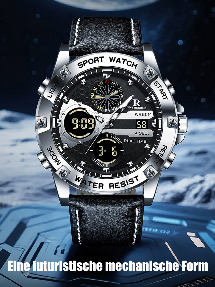 Der radikale Abverkauf aus der Manufaktur! ⌚️✨ – Leuchtende Herren-Quarzuhr mit Dualanzeige – nie wieder Batterien, nie wieder Laden.