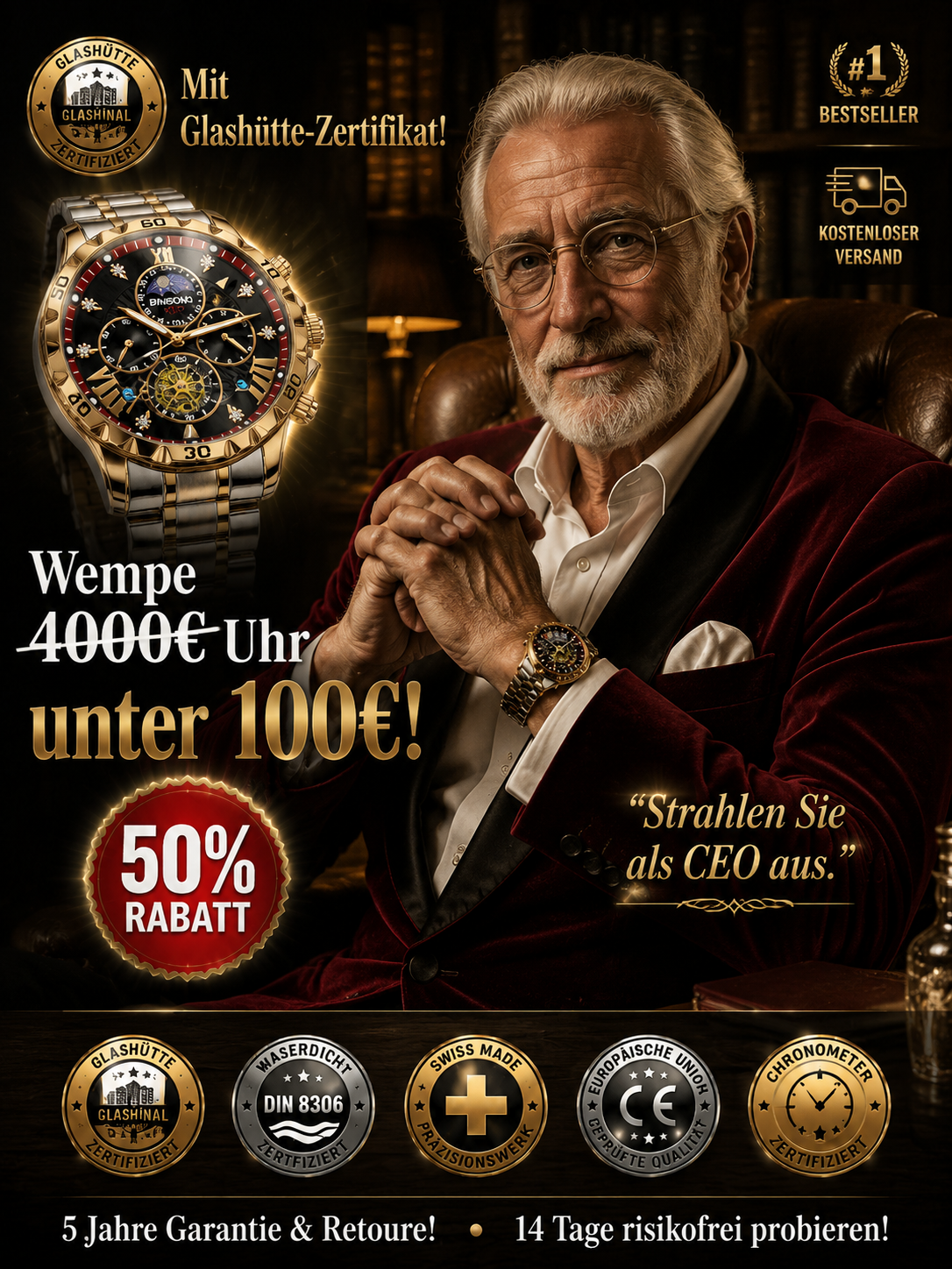 Hochwertige Tourbillon Uhr 💎 Schweizer Präzision trifft Luxus-Design！Erleben Sie die perfekte Kombination aus Eleganz und High-Tech