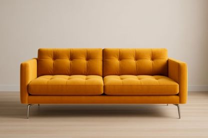 Canapé 2 Places Velours Jaune