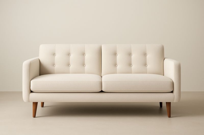 Canapé en tissu deux places beige