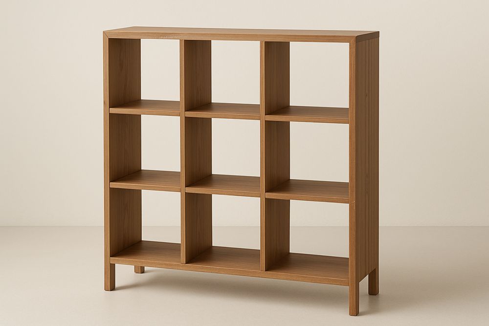 Étagère de rangement en bois massif 9 cubes, brun