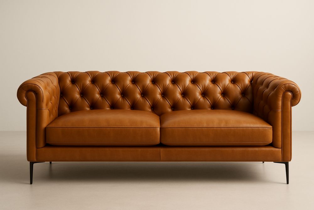 Canapé Chesterfield Brun 2 Places