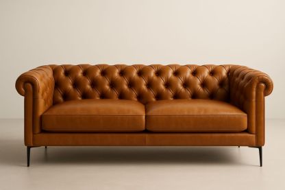 Canapé Chesterfield Brun 2 Places