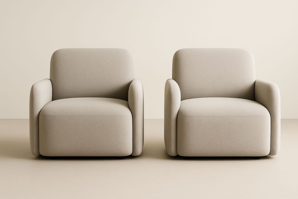 Lot de 2 fauteuils de loisirs en tissu beige