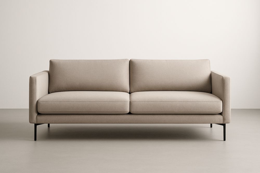 Canapé en tissu avec cadre en acier Beige 200x 85x 75 cm