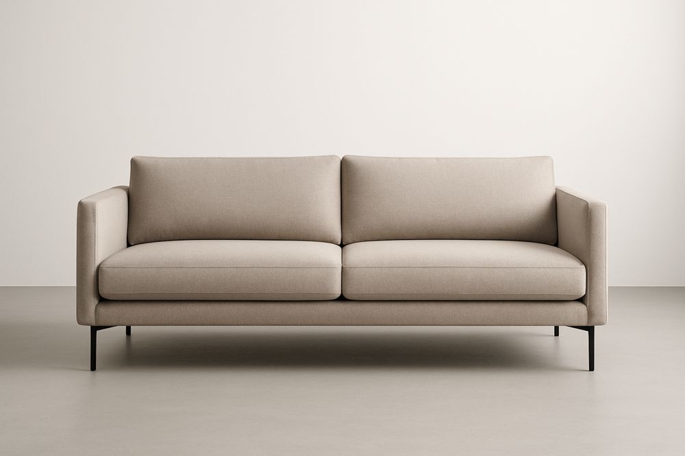 Canapé en tissu avec cadre en acier Beige 200x 85x 75 cm