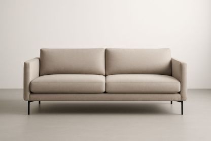 Canapé en tissu avec cadre en acier Beige 200x 85x 75 cm