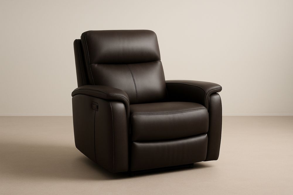 Fauteuil lounge inclinable en cuir synthétique brun