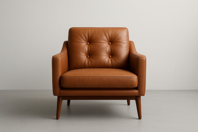 Fauteuil en cuir marron 80x85x90 cm