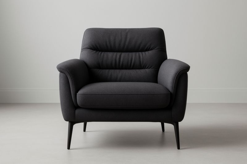 Fauteuil en tissu polyester noir avec structure métal