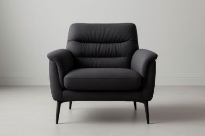 Fauteuil en tissu polyester noir avec structure métal